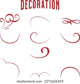 Set von Design-Elementen. Kollektion der dekorativen Vintage-Elemente Vektorgrafik