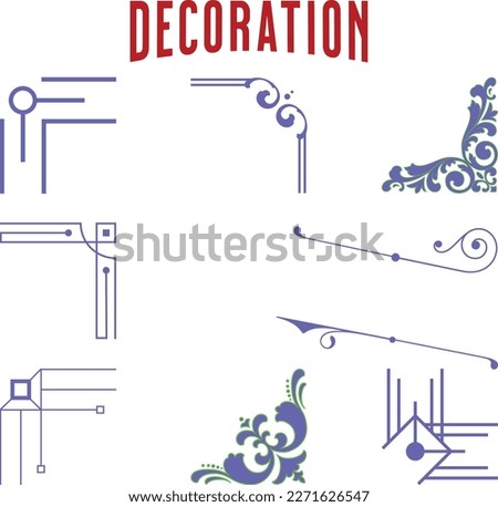 Set of design elements. Decorative vintage line elements collection Vector illustration
