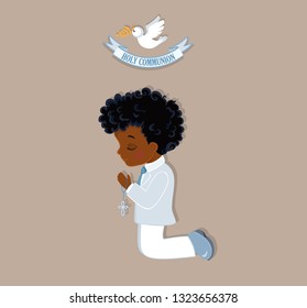 Set of design elements for First Communion for boys.