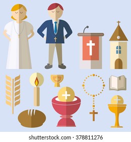 Set of design elements for First Communion