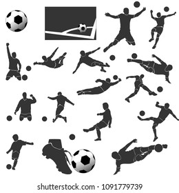 A set of design elements for football. Modern flat vector collection icons.