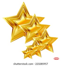set of design elements golden star isolated on white background. vector illustration