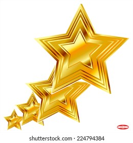 set of design elements golden star isolated without some background vector
