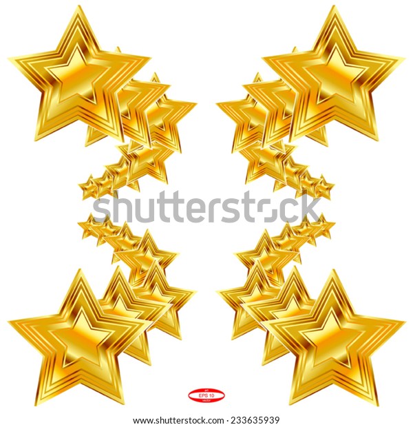 Set Design Elements Golden Star Isolated Stock Vector (Royalty Free ...