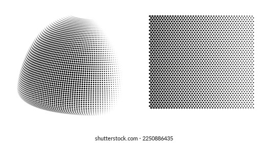 Set Design elements  - Halftone dot pattern on white background. Vector illustration eps 10 frame with black abstract random dots for technology, big data theme, grunge cover page about hi-tech, IT.