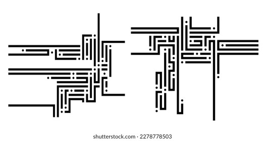Set Design elements  - Halftone dot pattern on white background. Vector illustration eps 10 frame with black abstract random dots for technology, big data theme, grunge cover page about hi-tech, IT.