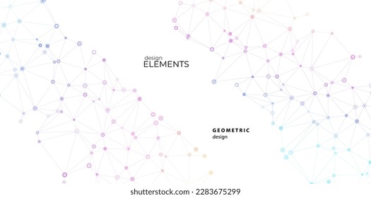 Set Design elements  - Halftone dot pattern on white background. Vector illustration eps 10 frame with black abstract random dots for technology, big data theme, grunge cover page about hi-tech, IT.