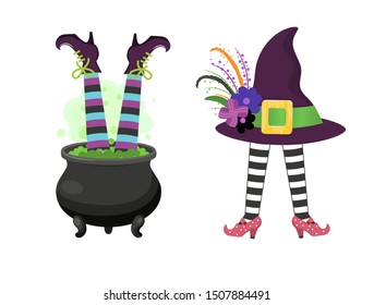 Set of design elements for halloween.Vector illustration.Isolated on white background