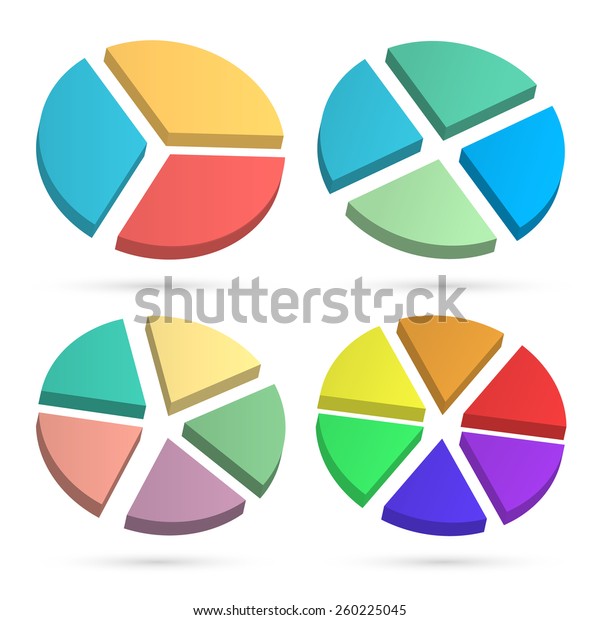 Set Design elements infographic style
template on white background with effect 3d divided into sector pie
circle. Vector illustration EPS 10 for statistic of profits
newsletters, pages
presentation