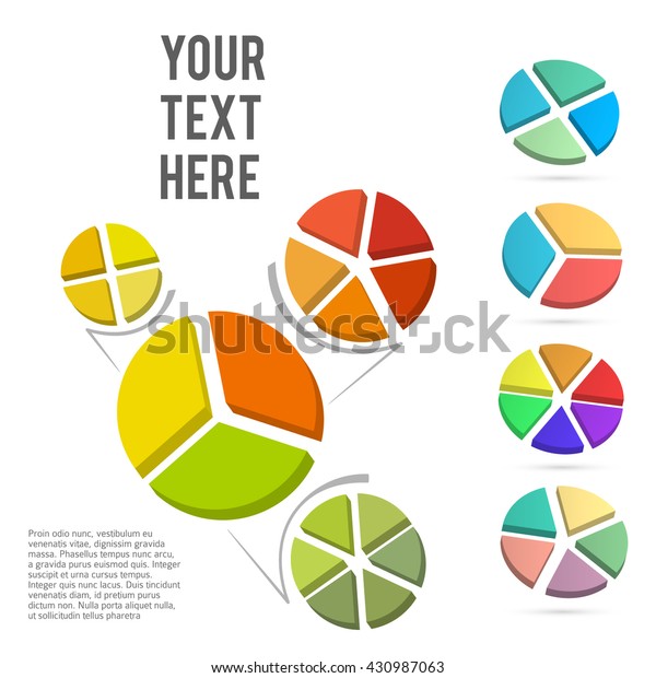 Set Design elements infographic style\
template on white background with effect 3d divided into sector pie\
circle. Vector illustration EPS 10 for statistic share profit\
newsletters, pages\
presentation