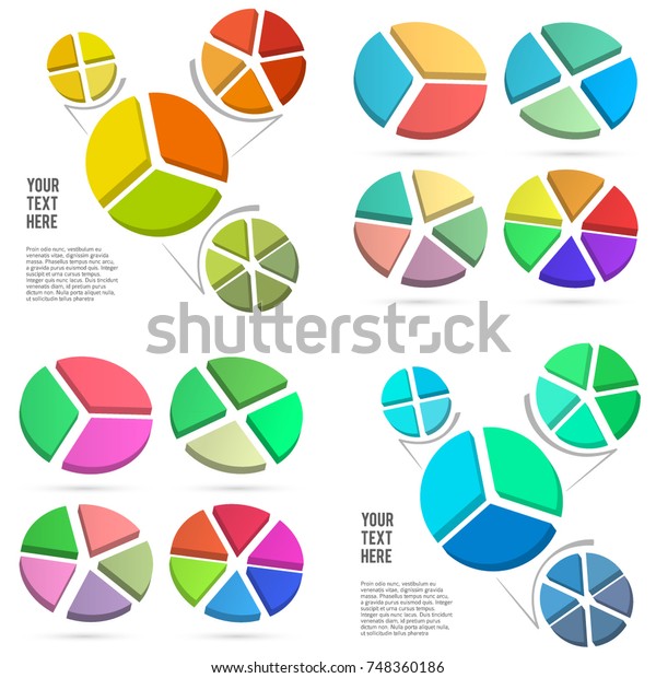Set Design elements infographic style\
template on white background with effect 3d divided into sector pie\
circle. Vector illustration EPS 10 for statistic share profit\
newsletters, pages\
presentation