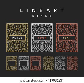 Set of design elements.  Labels and frames for packaging for luxury products. The frame for the design.