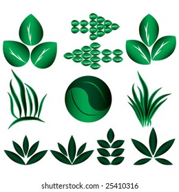 Set of design elements - Leaves