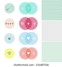 Set of design elements of love