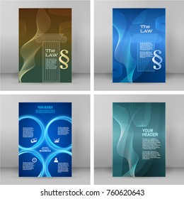 Set Design elements Modern style background for Legal and law firm. Glowing blur light with sign legal law. Vector illustration eps 10. Can be used for cover page brochure lawyer office, notary compan