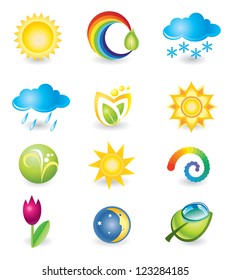 Set of design elements. Nature and weather