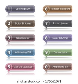 Set of design elements with numbers and place for your text, vector eps10 illustration