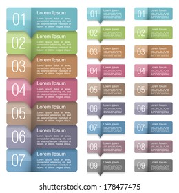Set of design elements with numbers and place for your text, vector eps10 illustration