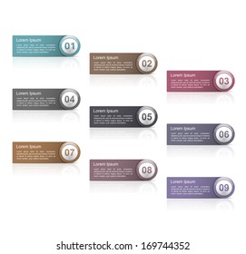 Set of design elements with numbers, vector eps10 illustration