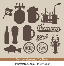 set of design elements on the subject of beer