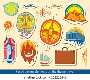 set of design elements on tourist industry