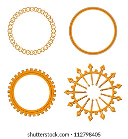 A set of design elements with ornaments in the old Russian style