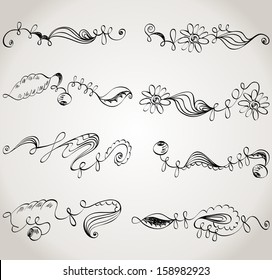 set  design elements and page decoration (black).