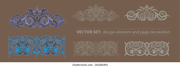 Set of design elements and page design decoration