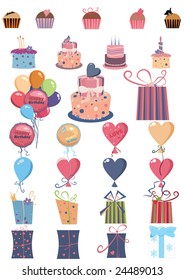 set of design elements- party