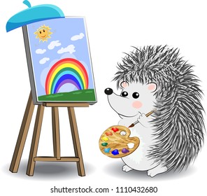 Set of design elements with profession artist and painter tools for creative design and drawing