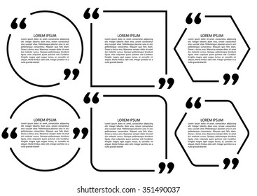 Set Design Elements quote. Commas. Vector illustration.