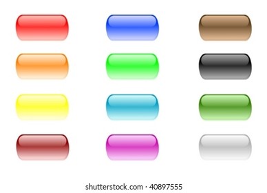 set of design elements - shiny buttons