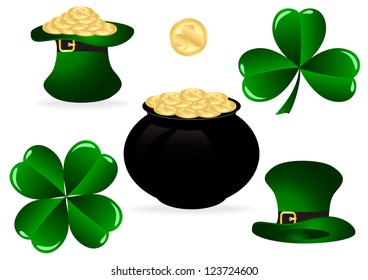 set of design elements for St. Patrick's Day