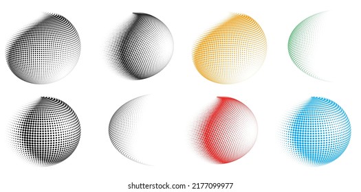 Set Design elements symbol Editable icon - Halftone circles, halftone dot pattern on white background. Vector illustration eps 10 frame with black abstract random dots for technology, electronic