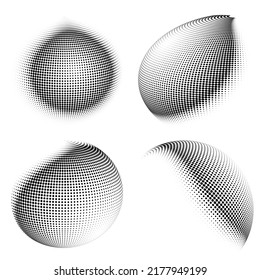 Set Design elements symbol Editable icon - Halftone circles, halftone dot pattern on white background. Vector illustration eps 10 frame with black abstract random dots for technology, electronic