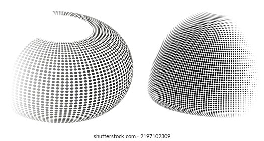Set Design elements symbol Editable icon - Halftone circles, halftone dot pattern on white background. Vector illustration eps 10 frame with black abstract random dots for technology, electronic
