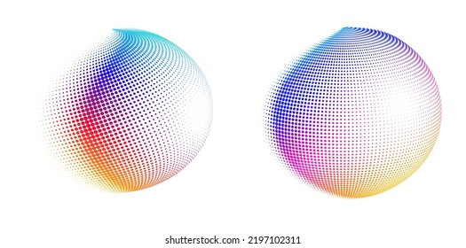 Set Design elements symbol Editable icon - Halftone circles, halftone dot pattern on white background. Vector illustration eps 10 frame with black abstract random dots for technology, electronic