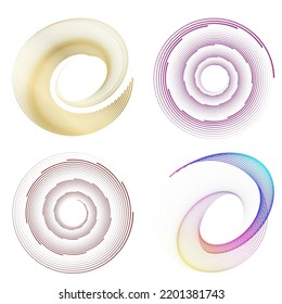 Set Design elements symbol Editable halftone frame dot circle pattern on white background. Vector illustration eps 10 frame with black random dots. Round border Icon using halftone circle dots text