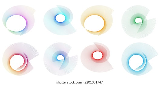 Set Design elements symbol Editable halftone frame dot circle pattern on white background. Vector illustration eps 10 frame with black random dots. Round border Icon using halftone circle dots text