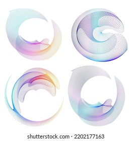 Set Design elements symbol Editable halftone frame dot circle pattern on white background. Vector illustration eps 10 frame with black random dots. Round border Icon using halftone circle dots text