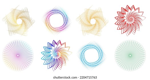 Set Design elements symbol Editable halftone frame dot circle pattern on white background. Vector illustration eps 10 frame with black random dots. Round border Icon using halftone circle dots text