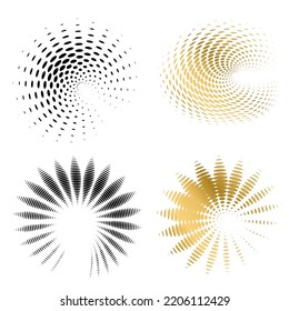 Set Design elements symbol Editable halftone frame dot circle pattern on white background. Vector illustration eps 10. Round Icon using seashell, holiday theme travel, maritime shell, recreation