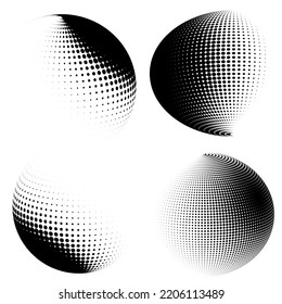 Set Design elements symbol Editable icon - Halftone circles, halftone dot pattern on white background. Vector illustration eps 10 frame with black abstract random dots for technology, electronic