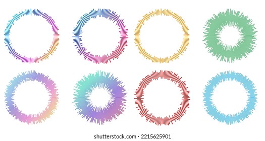 Set Design elements symbol Editable halftone frame dot circle pattern on white background. Vector illustration eps 10 frame with black random dots. Round border Icon using halftone circle dots text