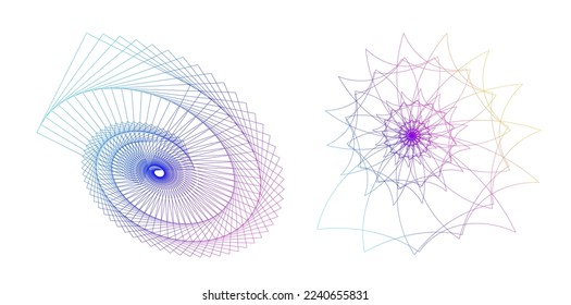 Set Design elements symbol Editable halftone frame dot circle pattern on white background. Vector illustration eps 10. Round Icon using seashell, holiday theme travel, maritime shell, recreation