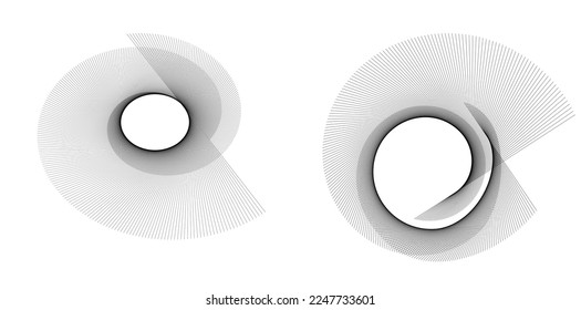 Set Design elements symbol Editable halftone frame dot circle pattern on white background. Vector illustration eps 10 frame with black random dots. Round border Icon using halftone circle dots text