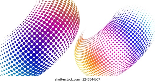 Set Design elements symbol Editable halftone frame dot circle pattern on white background. Vector illustration eps 10 frame with black random dots. Round border Icon using halftone circle dots text