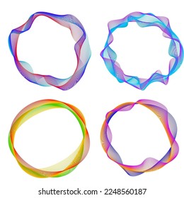 Set Design elements symbol Editable halftone frame dot circle pattern on white background. Vector illustration eps 10 frame with black random dots. Round border Icon using halftone circle dots text