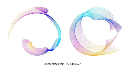 Set Design elements symbol Editable halftone frame dot circle pattern on white background. Vector illustration eps 10 frame with black random dots. Round border Icon using halftone circle dots text