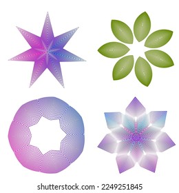 Set Design elements symbol Editable halftone frame dot circle pattern on white background. Vector illustration eps 10 frame with black random dots. Round border Icon using halftone circle dots text